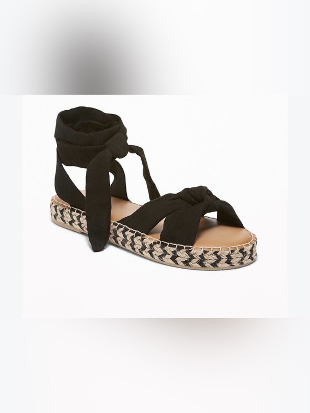 OLD NAVY SUEDED PLATFORM LACE UP ESPADRILLES